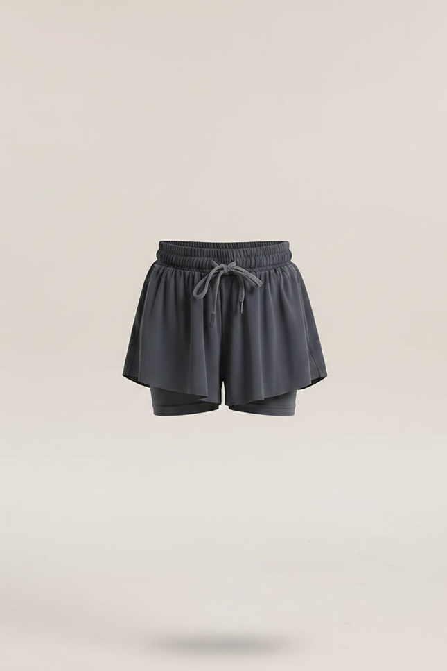 Pantalon Jupe Gris Fluide Sportif Intégré Enfant - Polyester - vue 3