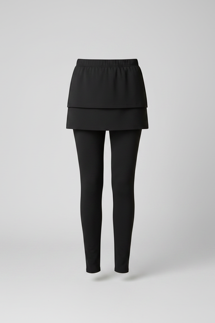 Pantalon Jupe Noir Intégré Simple Élégant Confortable - Maille - vue 3