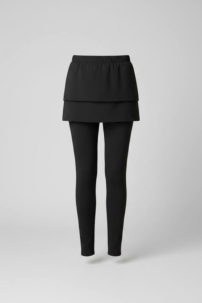 Pantalon Jupe Noir Intégré Simple Élégant Confortable - Maille - vue 3
