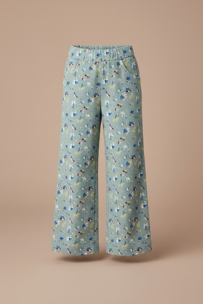 Pantalon Jupe Vert Imprimé Ample Décontracté Enfant - Coton - vue 3