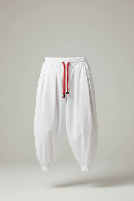 Pantalon Jupe Harem Blanc Coton Ample Homme - vue 3