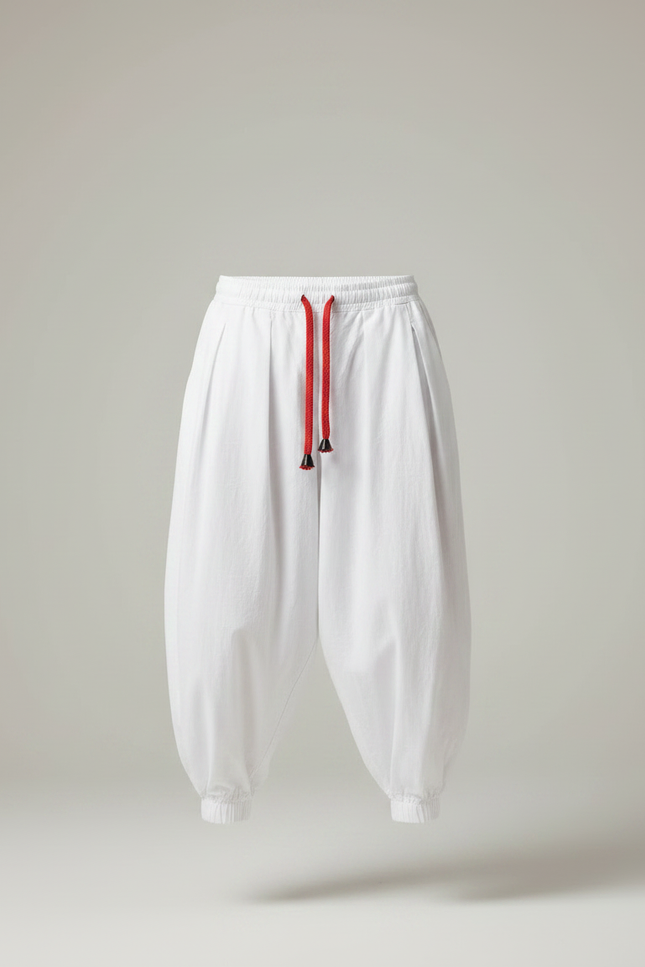 Pantalon Jupe Harem Blanc Coton Ample Homme - vue 3