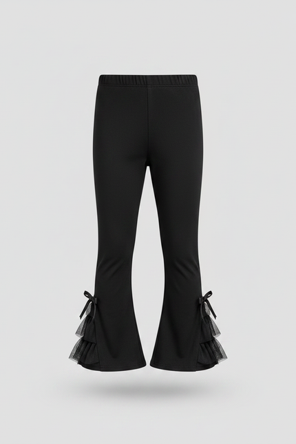 Pantalon Jupe Noir Évasé Volants Tulle Fille - Maille - vue 2