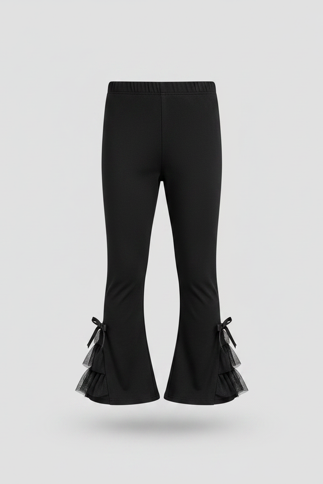 Pantalon Jupe Noir Évasé Volants Tulle Fille - Maille - vue 2