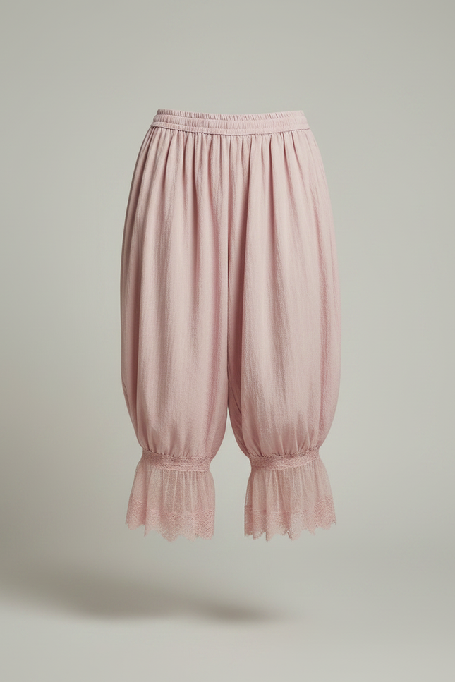 Pantalon Jupe Rose Bouffant Dentelle Fluide - Viscose - vue 3