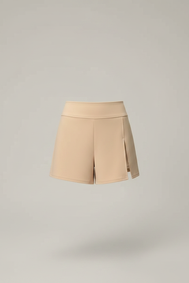 Pantalon Jupe Beige Court Fendu Élégant Intégré - Polyester - vue 3