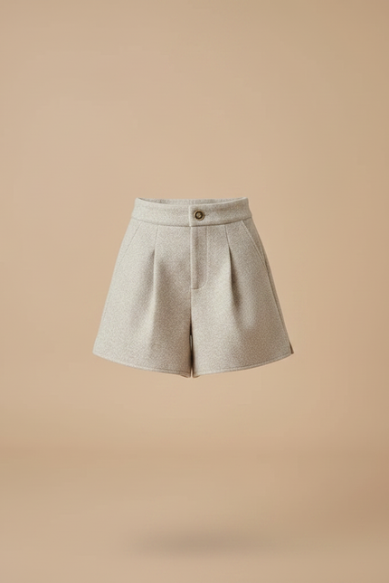 Pantalon Jupe Beige Laine Plissé Ample Enfant - vue 3