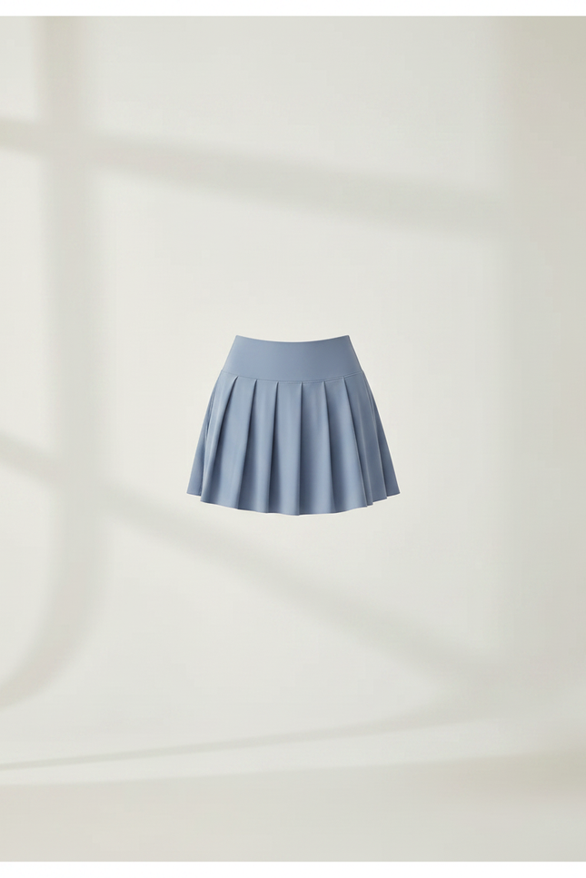 Pantalon Jupe Bleu Plissé Court Sportif Intégré - Polyester - vue 3
