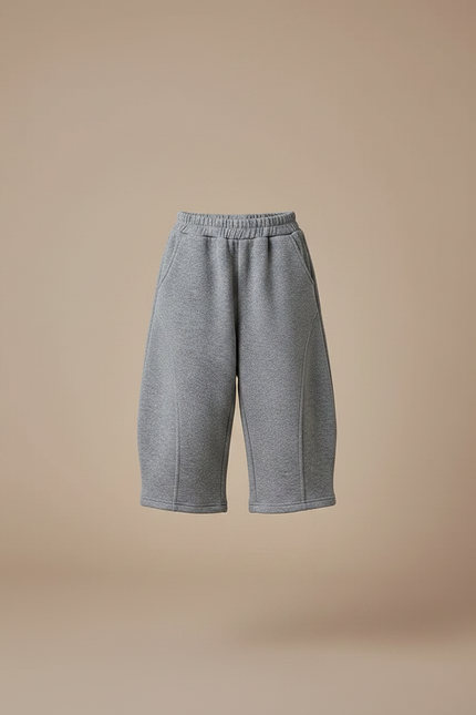 Pantalon Jupe Gris Ample Décontracté Polaire Épais - Molleton - vue 3