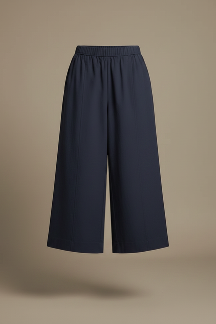 Pantalon Jupe Marine Ample Mi-longue Décontractée Femme - Coton - vue 3