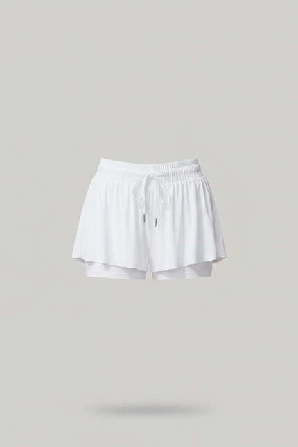 Pantalon Jupe Blanc Fluide Sport Doublé Athlétique - Polyester - vue 3