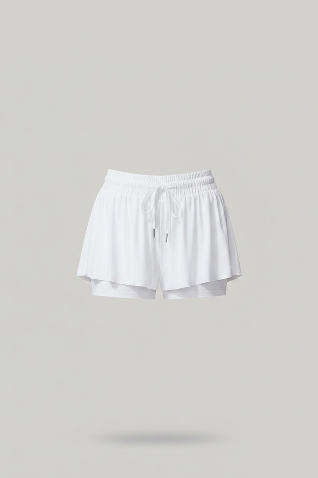 Pantalon Jupe Blanc Fluide Sport Doublé Athlétique - Polyester - vue 3
