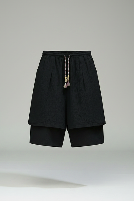 Pantalon Jupe Noir Coton Ample Décontracté Homme - vue 3
