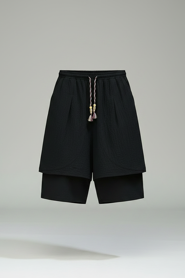 Pantalon Jupe Noir Coton Ample Décontracté Homme - vue 3