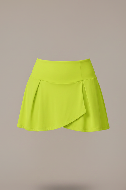 Pantalon Jupe Vert Fluorescent Plissé Sport Doublé Confortable - Polyester - vue 3