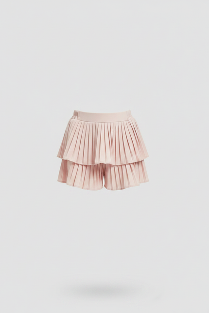 Pantalon Jupe Rose Plissé Superposé Fluide Enfant - Polyester - vue 3
