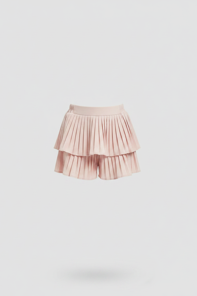 Pantalon Jupe Rose Plissé Superposé Fluide Enfant - Polyester - vue 3