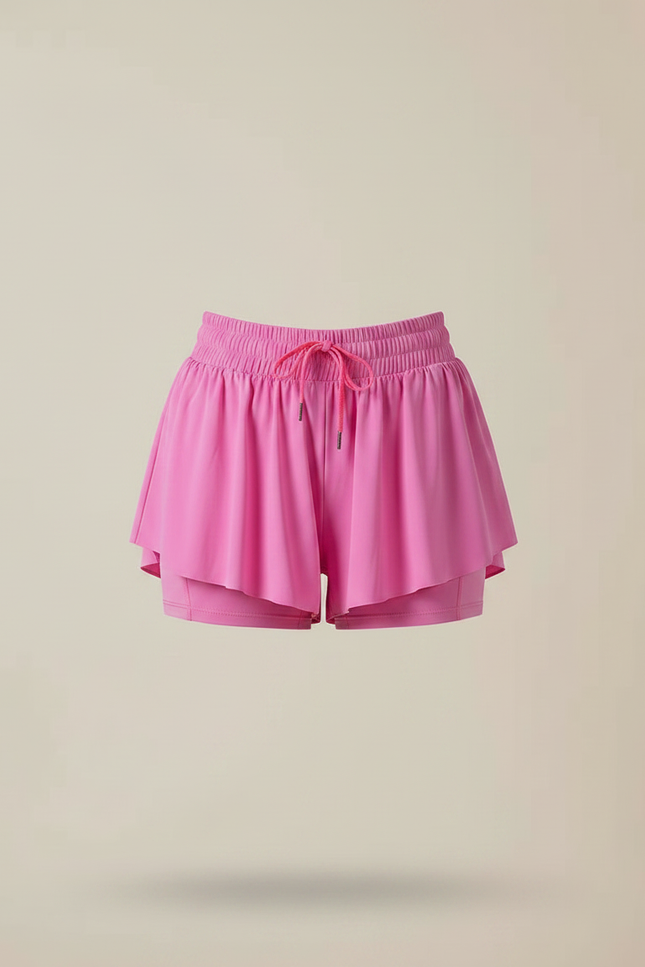 Pantalon Jupe Rose Fluide Sportif Superposé Femme - Polyester - vue 3