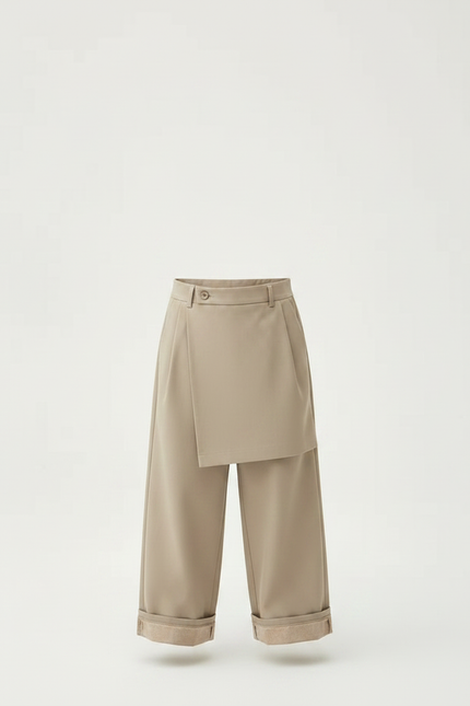 Pantalon Jupe Kaki Ample Décontracté Garçon - Gabardine - vue 3