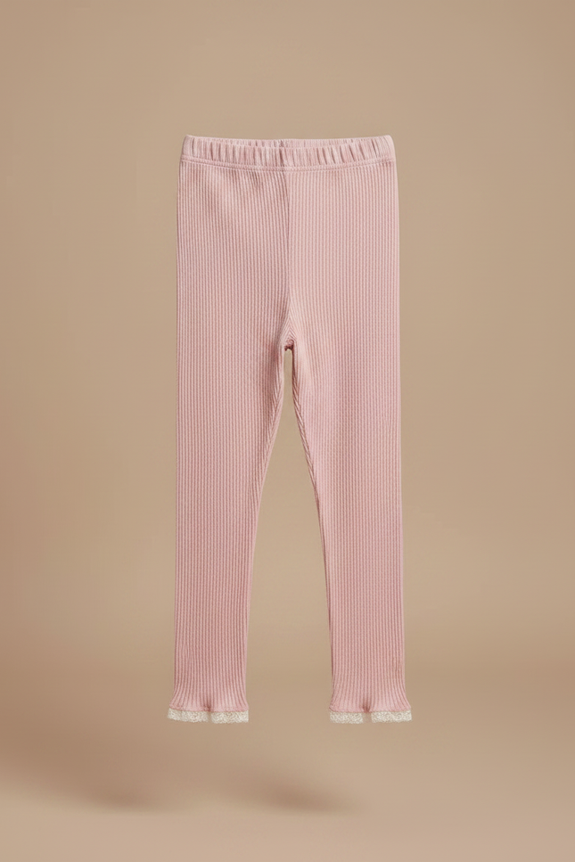Pantalon Jupe Rose Tulle Volants Dentelle Fille - Maille - vue 3