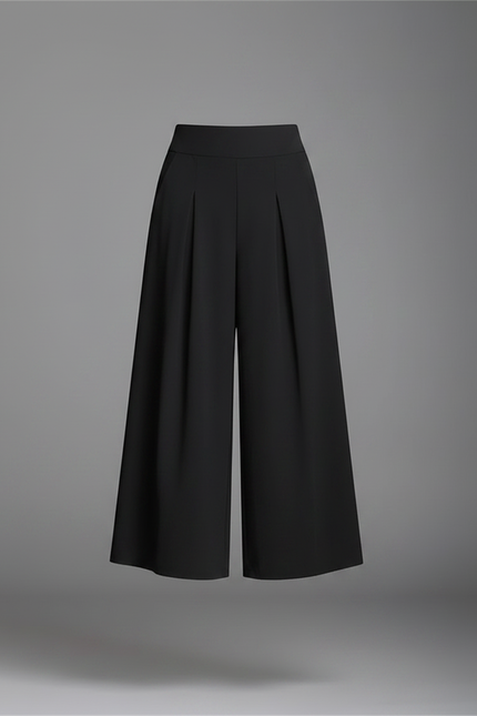 Pantalon Jupe Noir Plissé Ample Élégant Femme - Polyester - vue 3