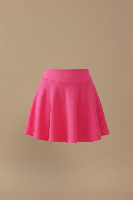 Pantalon Jupe Rose Évasée Courte Plissée Féminine - Polyester - vue 3