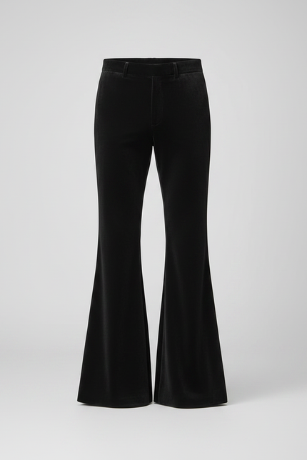 Pantalon Jupe Noir Velours Évasé Rétro Homme - vue 3