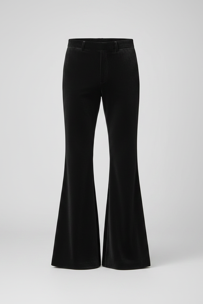 Pantalon Jupe Noir Velours Évasé Rétro Homme - vue 3