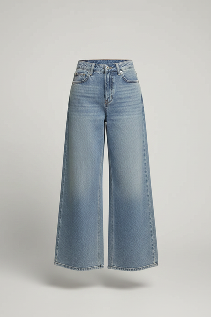 Pantalon Jupe Jean Bleu Clair Superposé Long Décontracté - vue 3