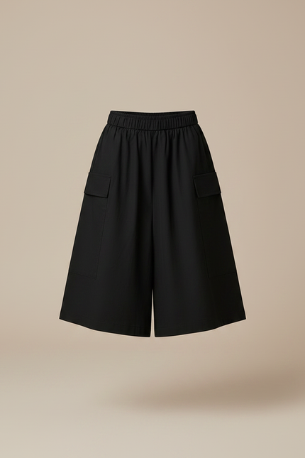 Pantalon Jupe Noir Ample Élégant Décontracté Enfant - Gabardine - vue 3