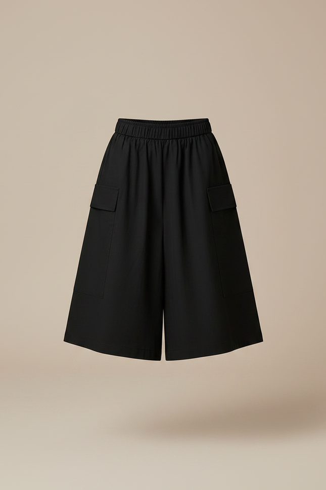 Pantalon Jupe Noir Ample Élégant Décontracté Enfant - Gabardine - vue 3