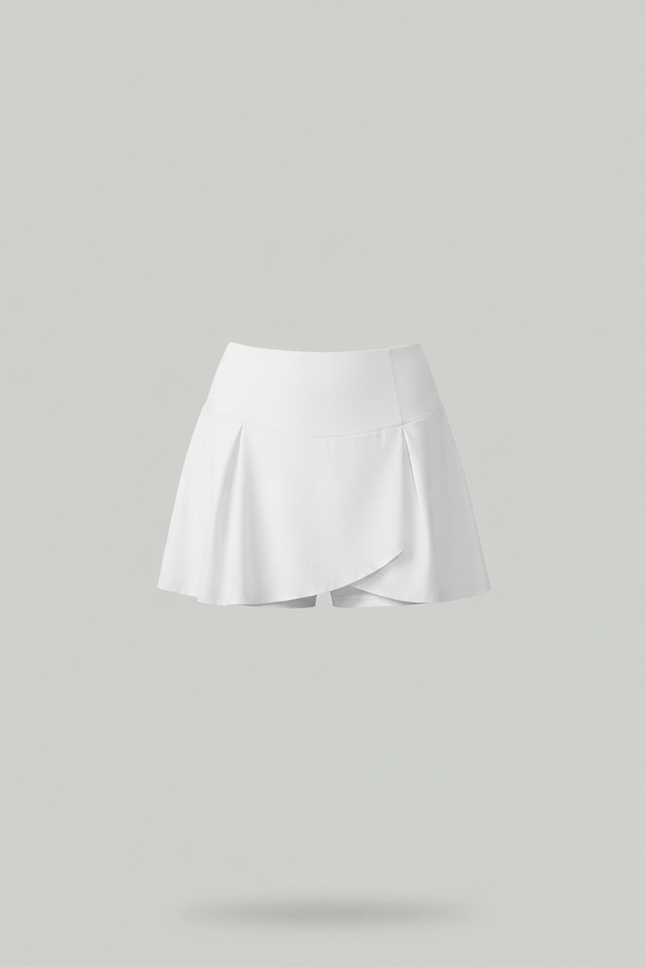 Pantalon Jupe Blanc Fluide Sport Doublé Confortable - Polyester - vue 3