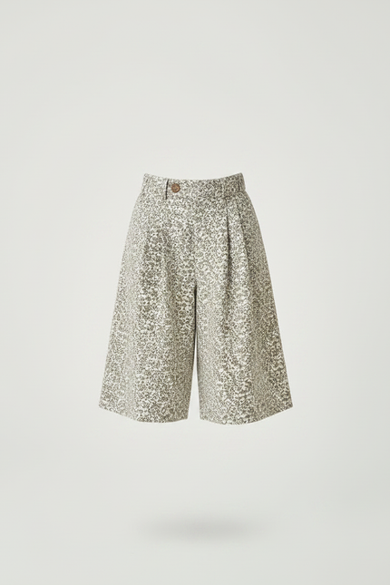 Pantalon Jupe Écru Fleuri Ample Décontracté Enfant - Imprimé Coton - vue 3