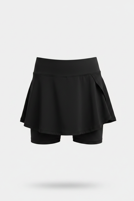 Pantalon Jupe Noir Court Plissé Sportif Fille - Polyester - vue 3