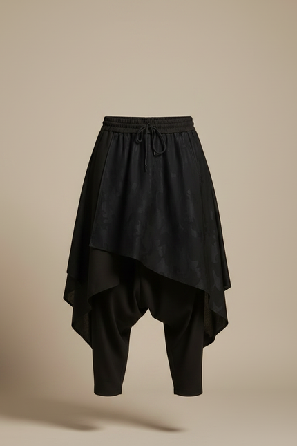 Pantalon Jupe Sarouel - Noir Polyester - vue 3