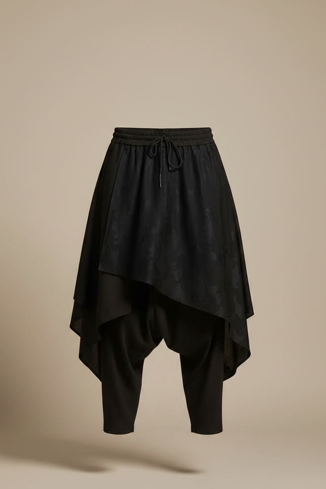 Pantalon Jupe Sarouel - Noir Polyester - vue 3