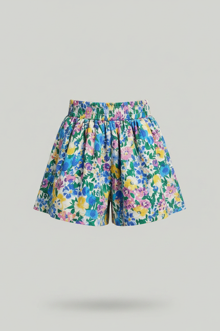 Pantalon Jupe Fleuri Coloré Ample Été Fille - Multicolore Coton - vue 3