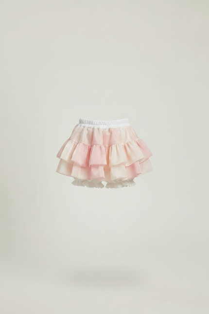 Pantalon Jupe Rose Poudré Volants Tulle Bouffant Court - Polyester - vue 3