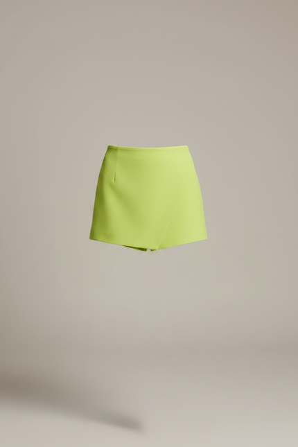 Pantalon Jupe Vert Citron Asymétrique Élégant Femme - Polyester - vue 3