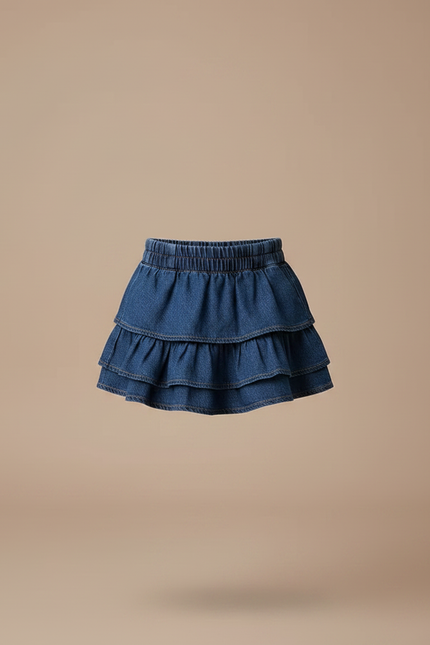 Pantalon Jupe Jeans - Bleu - vue 3