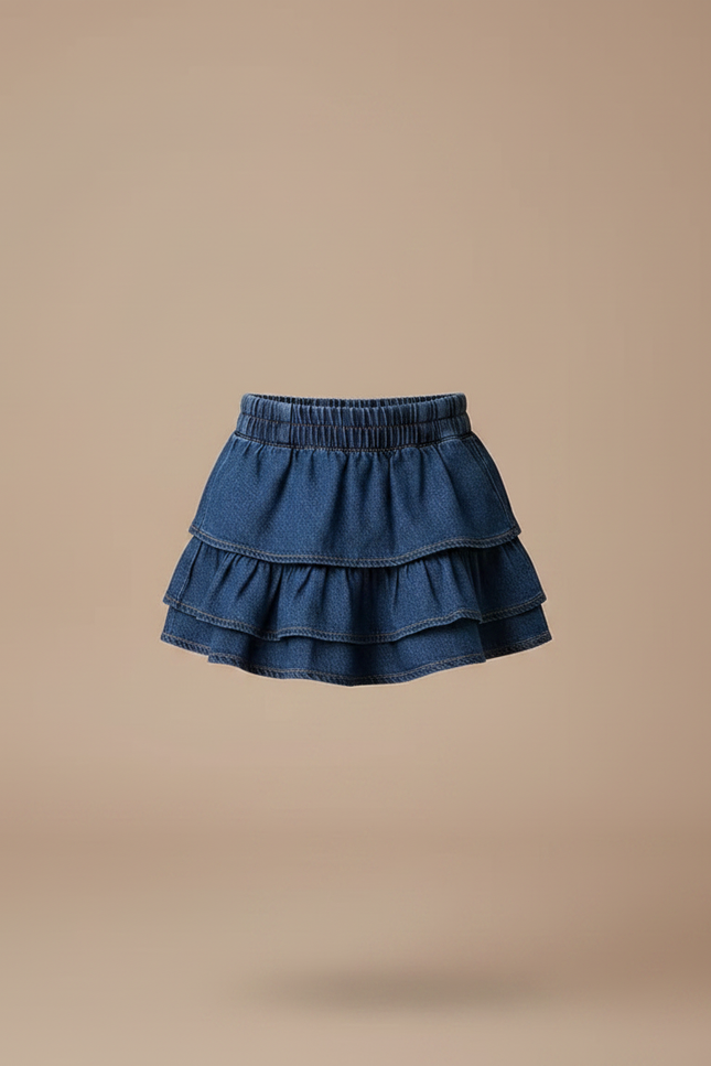 Pantalon Jupe Jeans - Bleu - vue 3