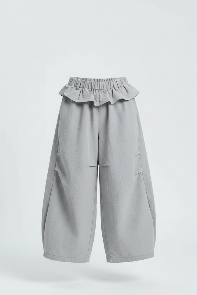 Pantalon Jupe Gris Ample Décontracté Enfant Léger - Polyester - vue 3