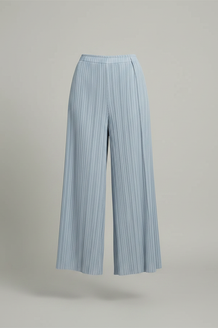 Pantalon Jupe Plissé Ample Bleu Élégant Fluide - Polyester - vue 3