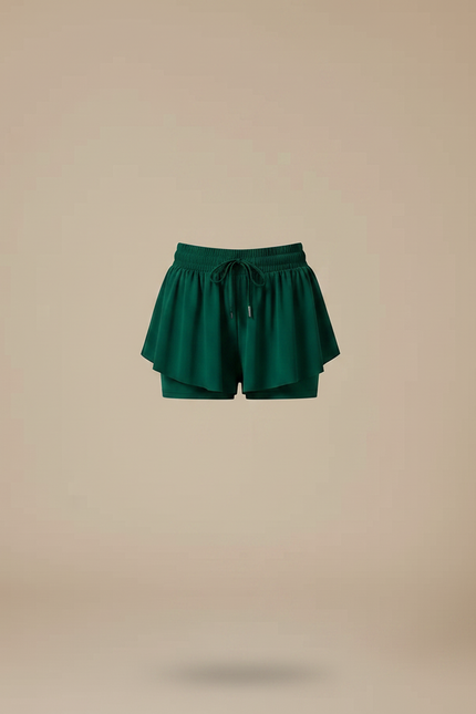 Pantalon Jupe Vert Émeraude Fluide Sportif Intégré Femme - Polyester - vue 3