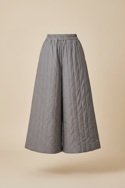 Pantalon Jupe Gris Matelassé Ample Hiver Décontracté - Polyester - vue 3