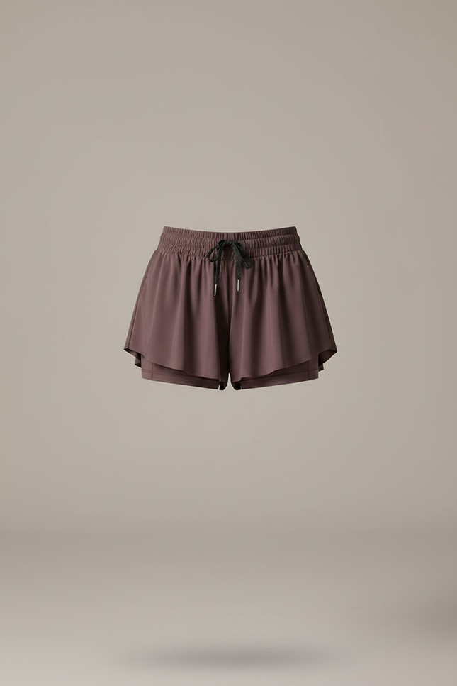 Pantalon Jupe Marron Fluide Sportif Intégré Femme - Polyester - vue 3