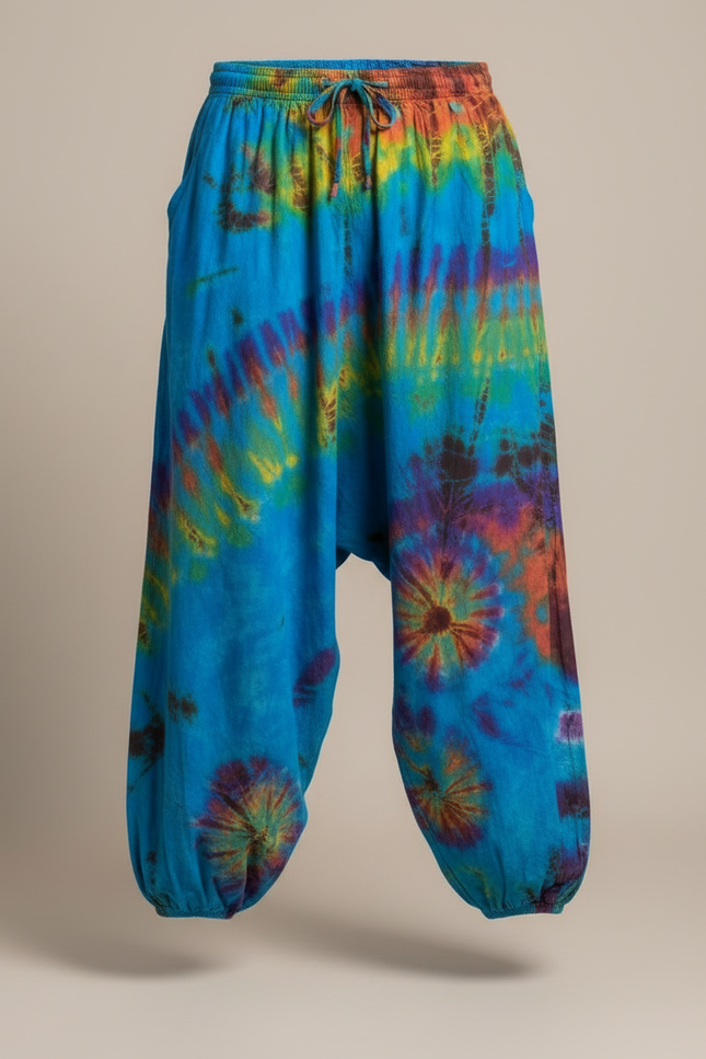 Pantalon Jupe Tie-Dye Ample Harem Coloré Homme - Multicolore Coton - vue 3