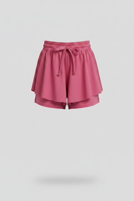 Pantalon Jupe Rose Volants Fluide Enfant Moderne - Viscose - vue 3
