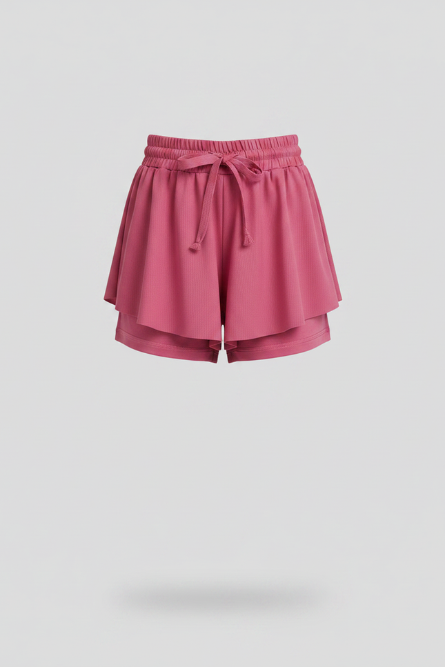 Pantalon Jupe Rose Volants Fluide Enfant Moderne - Viscose - vue 3