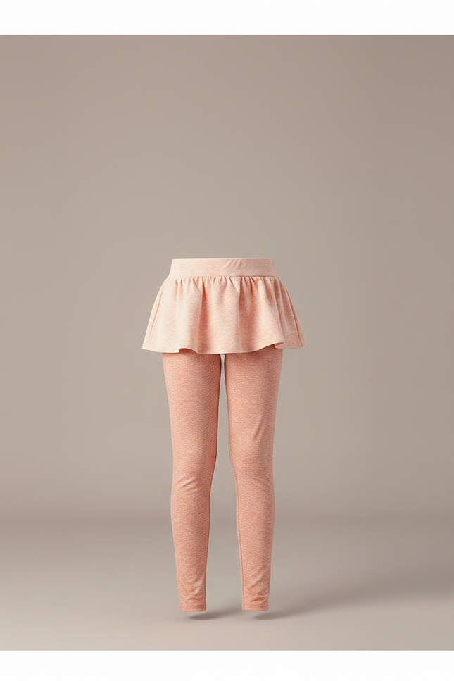 Pantalon Jupe Rose Pêche Coton Extensible Confortable Fille - Molleton - vue 3